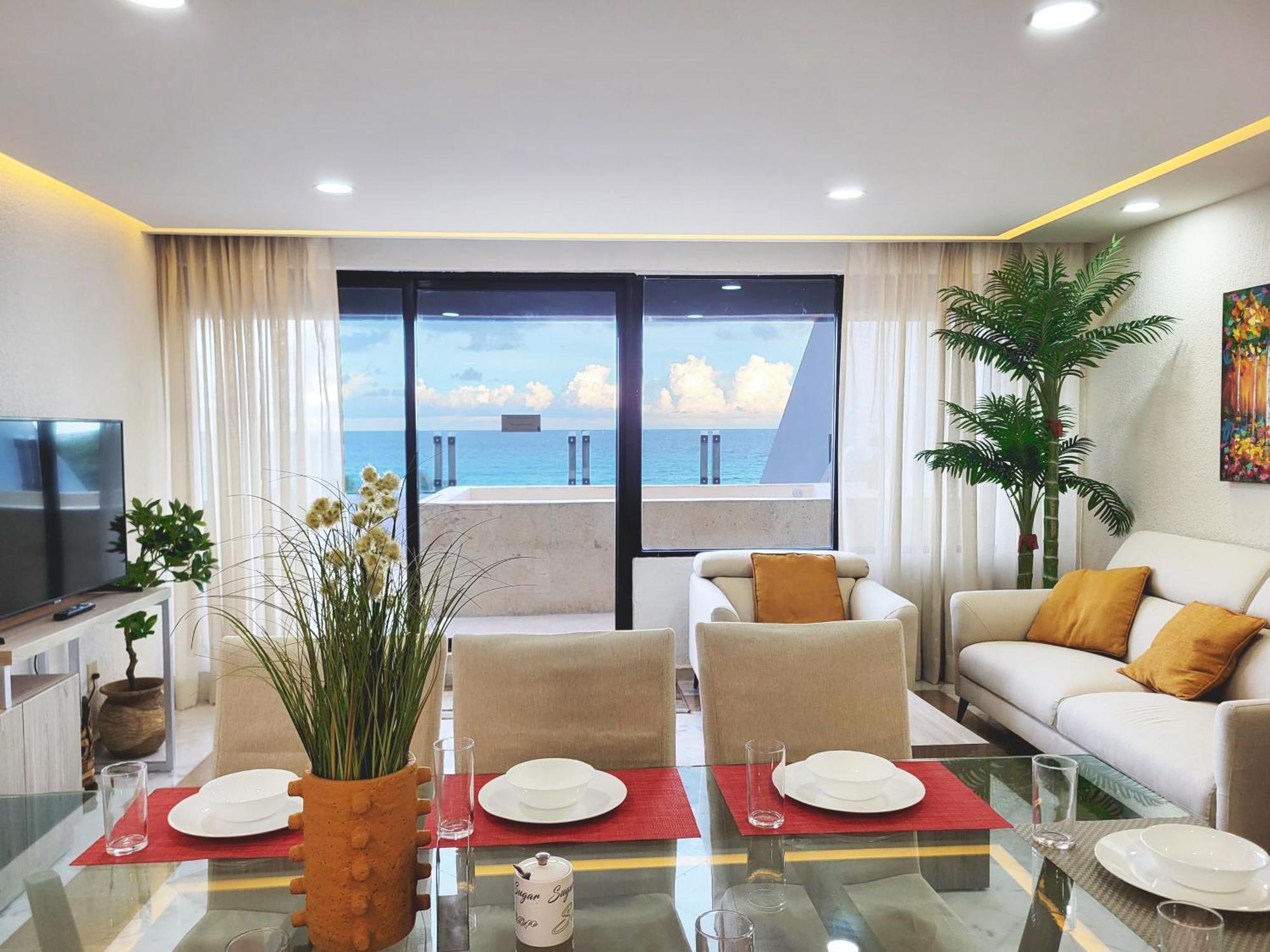 Beachfront Getaway Condo Cancún Eksteriør bilde